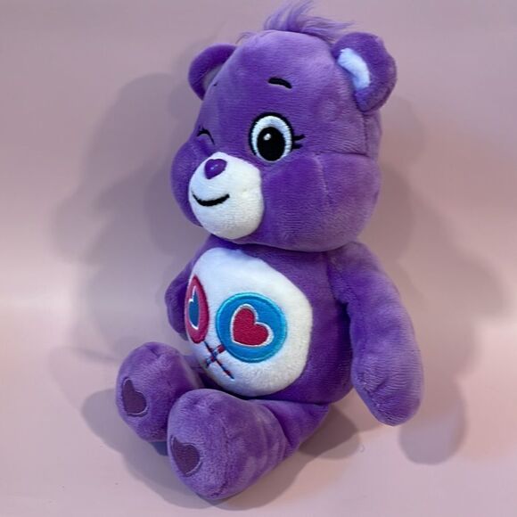 Care Bears Share Bear Purple Winking Excellent Used Condition 10” tall Soft - Picture 2 of 7